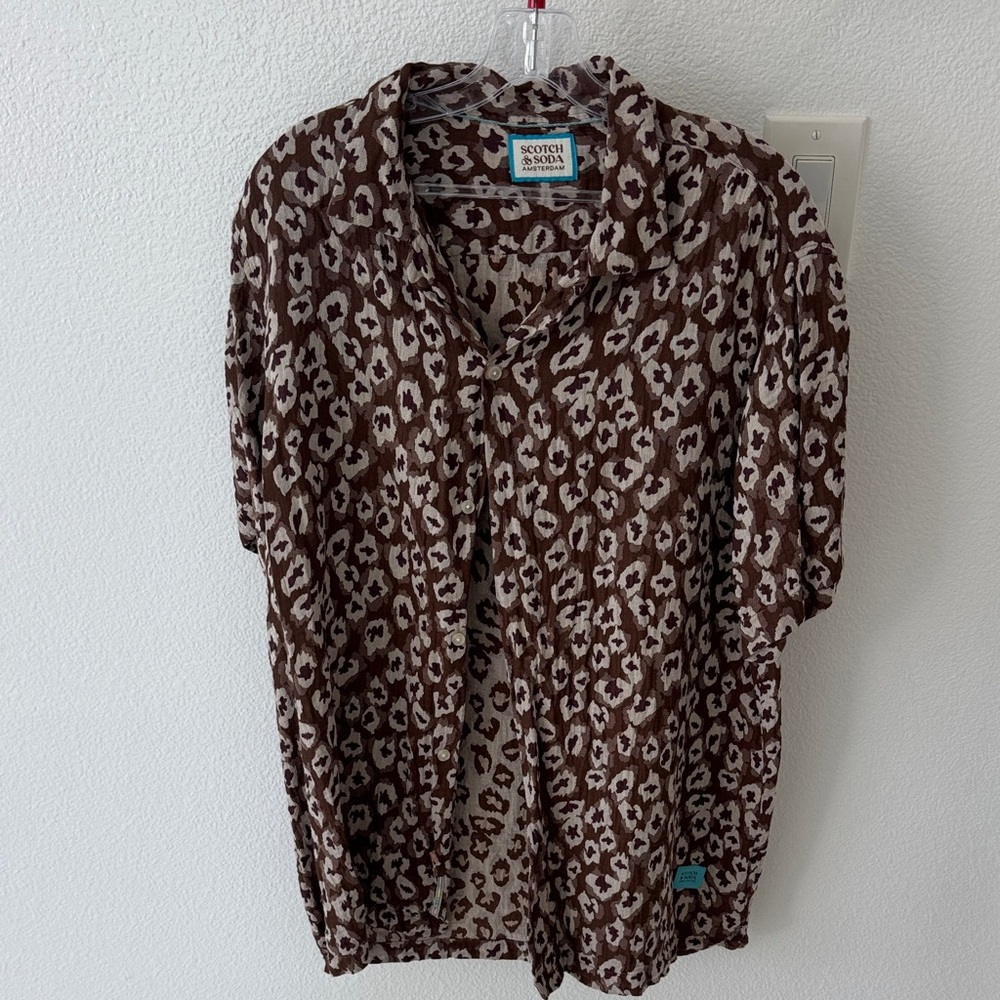 Scotch & Soda Brown and Cream Patterned Top